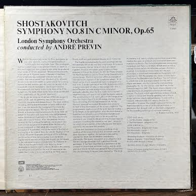 Dmitri Shostakovich - Symphony No. 8 (VINYL) | Near Mint (NM or M-) Excellent+ (EX+)