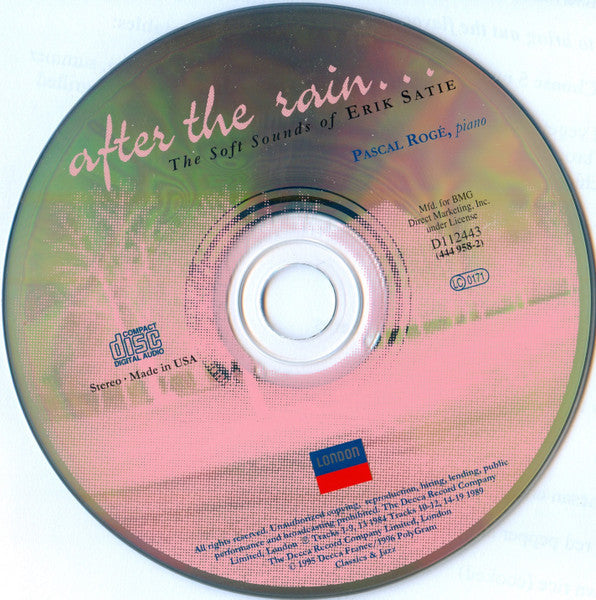 Erik Satie - After The Rain... The Soft Sounds Of Erik Satie (CD) | Near Mint (NM) Near Mint (NM)