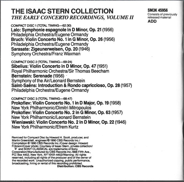 Isaac Stern - The Early Concerto Recordings, Vol. 2 (3xCD) | Near Mint (NM) Near Mint (NM)