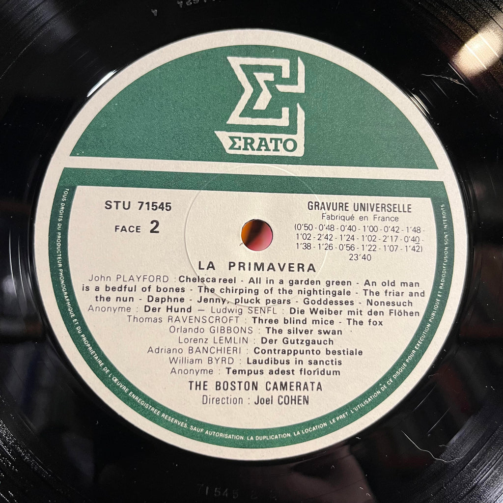 Boston Camerata - La Primavera (La Nature Dans La Musique De La Renaissance) | Near Mint (NM) Near Mint (NM)