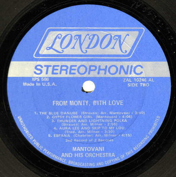Mantovani And His Orchestra - From Monty, With Love | Near Mint (NM) Excellent (EX)