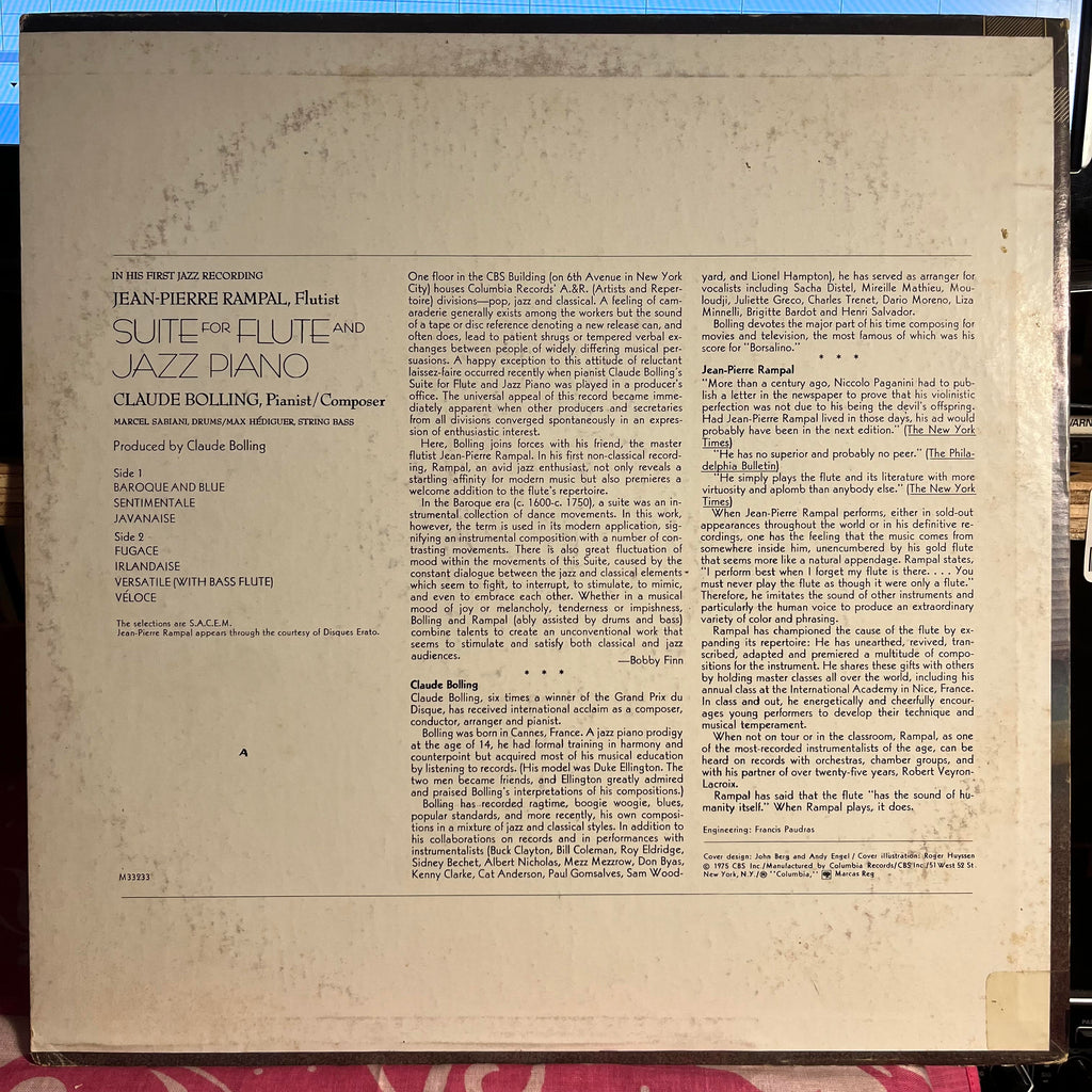 Jean-Pierre Rampal - Suite For Flute And Jazz Piano *TERRE HAUTE* | Near Mint (NM) Very Good Plus (VG+)