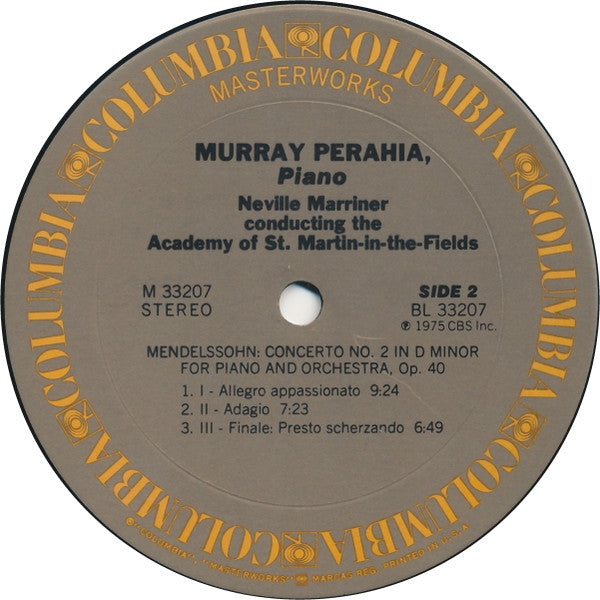 Murray Perahia - Piano Concertos (No. 1 In G Minor, Op. 25 / No. 2 In D Minor, Op. 40) | Near Mint (NM) Excellent (EX)