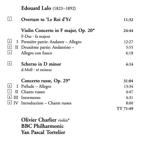 Édouard Lalo - Concerto Russe / Violin Concerto / Overture To 'Le Roi D'Ys' / Scherzo In D Minor (CD) | Near Mint (NM) Near Mint (NM)