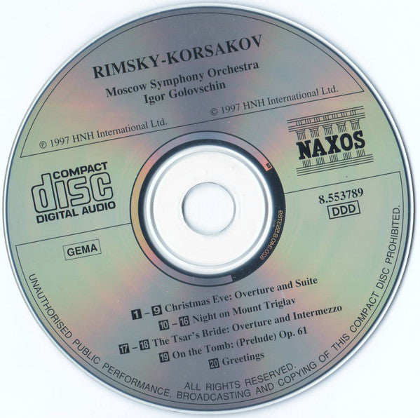 Nikolai Rimsky-Korsakov - Christmas Eve • Night On Mount Triglav (CD) | Near Mint (NM or M-)