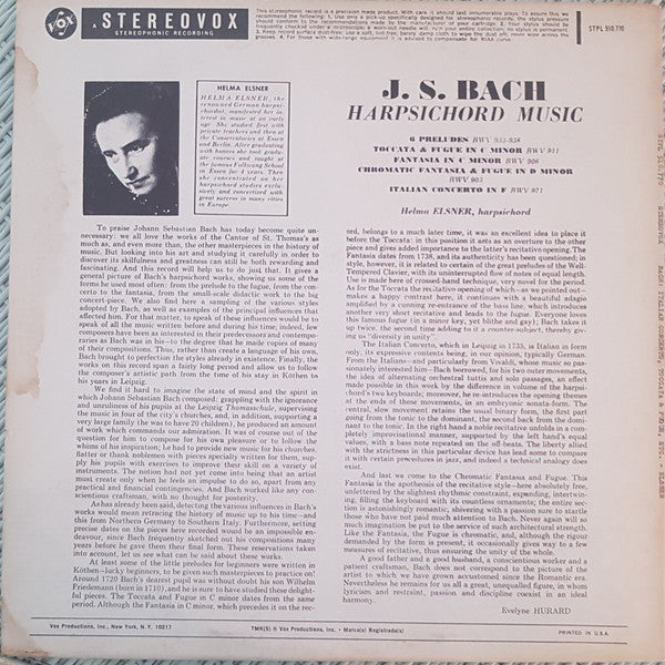 Johann Sebastian Bach - Harpsichord Music / Œuvres Pour Clavecin | Near Mint (NM) Near Mint (NM)