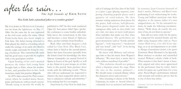 Erik Satie - After The Rain... The Soft Sounds Of Erik Satie (CD) | Near Mint (NM) Near Mint (NM)