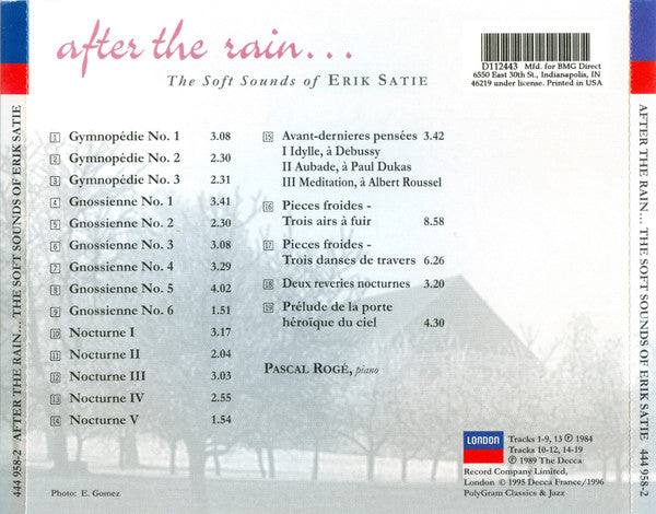 Erik Satie - After The Rain... The Soft Sounds Of Erik Satie (CD) | Near Mint (NM) Near Mint (NM)