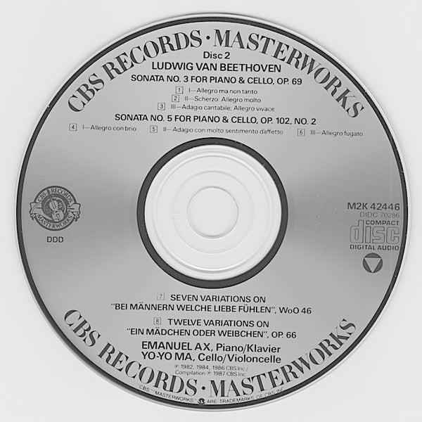 Ludwig van Beethoven - The Sonatas For Piano/Klavier & Cello (2xCD) | Near Mint (NM) Near Mint (NM)
