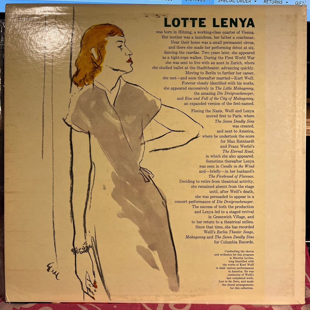 Lotte Lenya - September Song And Other American Theatre Songs Of Kurt Weill *MONO* | Near Mint (NM) Excellent (EX)