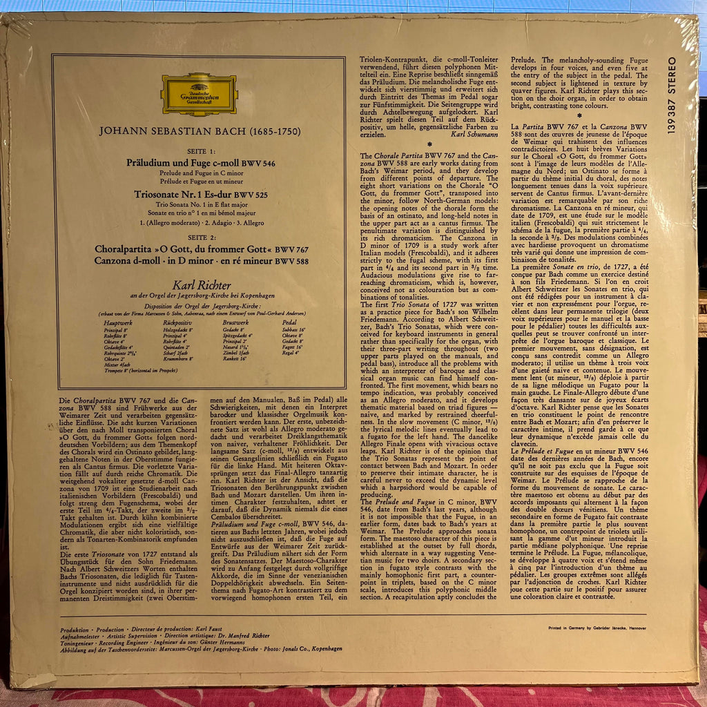 Johann Sebastian Bach - Orgelwerke = Organ Works = Œuvres Pour Orgue (Vol. 3) *SHRINK/GERMANY* | Near Mint (NM) Near Mint (NM)