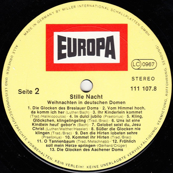 Ruhpoldinger Kinderchor - Stille Nacht - Weihnachten In Deutschen Domen | Near Mint (NM) Near Mint (NM)