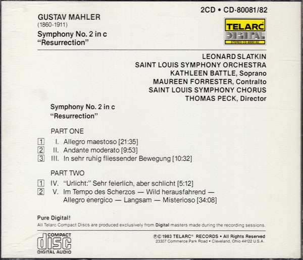 Gustav Mahler - Symphony No. 2 In C Minor, "Resurrection" (2xCD) | Near Mint (NM or M-)