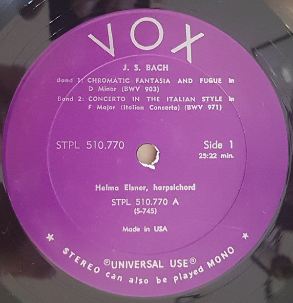 Johann Sebastian Bach - Harpsichord Music / Œuvres Pour Clavecin | Near Mint (NM) Near Mint (NM)