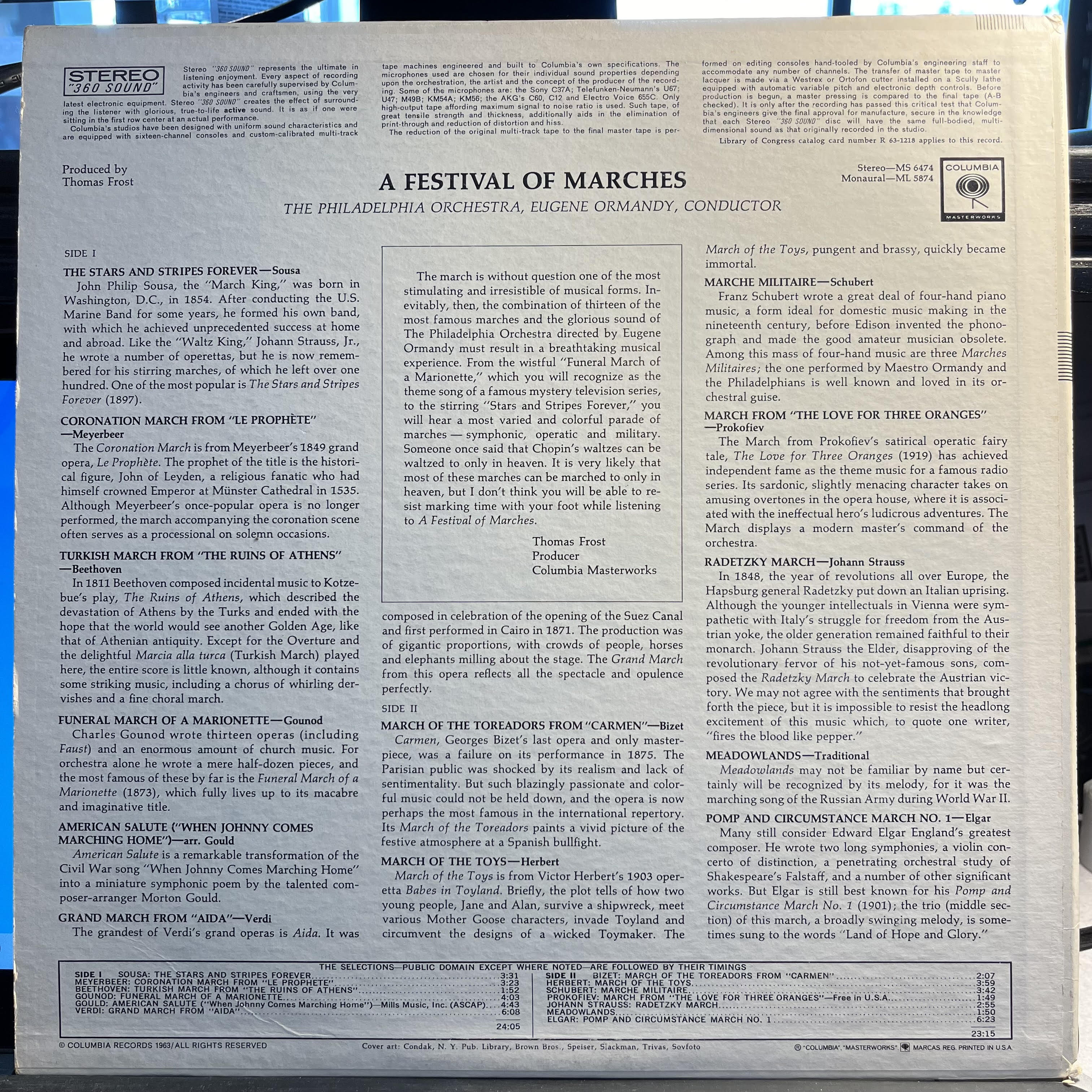 The Philadelphia Orchestra - A Festival Of Marches *STEREO* | Near Mint (NM) Excellent (EX)