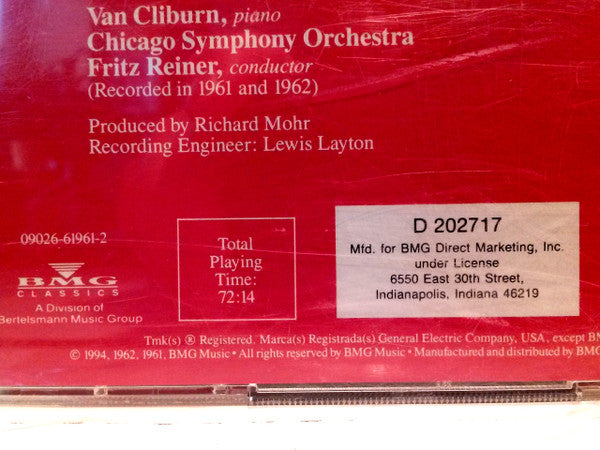 Van Cliburn - Piano Concerto No. 2 / Piano Concerto No. 5 "Emperor" (2xCD) | Near Mint (NM) Near Mint (NM)
