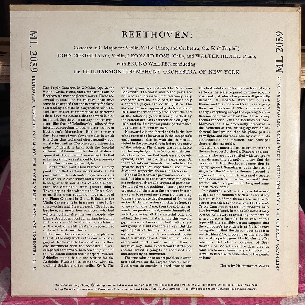 Concerto In C Major For Violin, 'Cello, Piano, And Orchestra, Op. 56 ("Triple") 10" | Near Mint (NM) Excellent (EX)