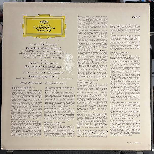 Pini Di Roma / Eine Nacht Auf Dem Kahlen Berge... (VINYL) | Near Mint (NM or M-)