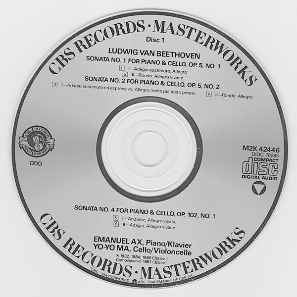 Ludwig van Beethoven - The Sonatas For Piano/Klavier & Cello (2xCD) | Near Mint (NM) Near Mint (NM)