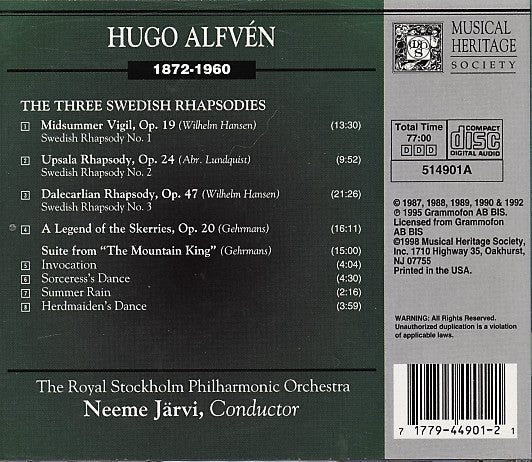Hugo Alfvén - The Three Swedish Rhapsodies | Near Mint (NM or M-)