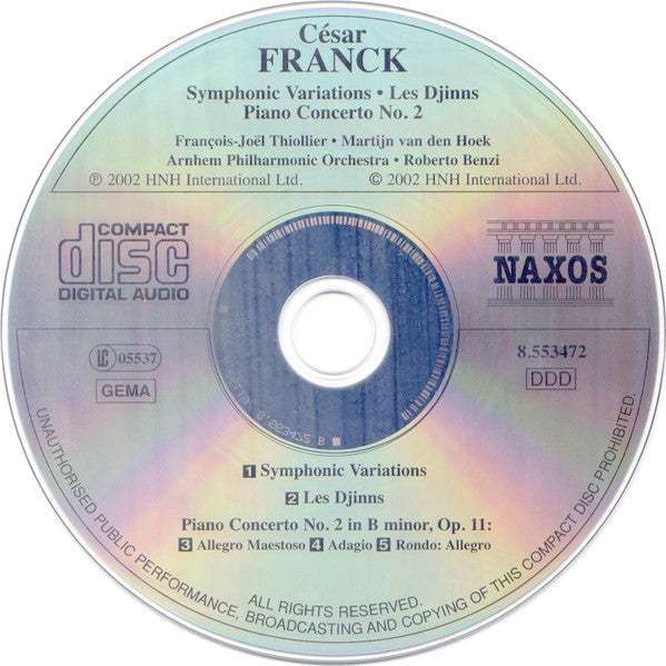 Symphonic Variations, Les Djinns, Piano Concerto No. 2 (CD) | Near Mint (NM) Near Mint (NM)