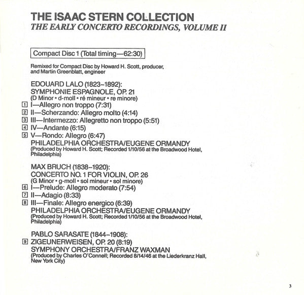 Isaac Stern - The Early Concerto Recordings, Vol. 2 (3xCD) | Near Mint (NM) Near Mint (NM)