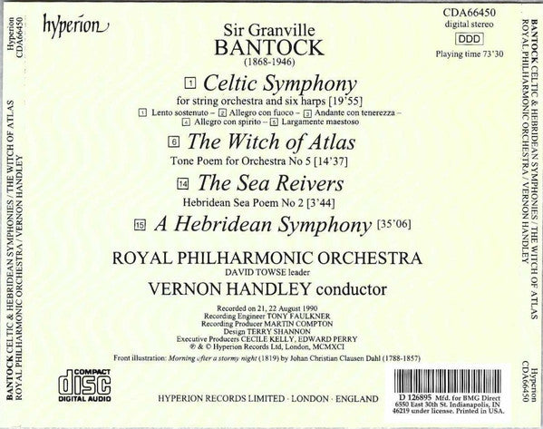 Granville Bantock - Hebridean Symphony / Celtic Symphony / The Witch Of Atlas / The Sea Reivers | Near Mint (NM)