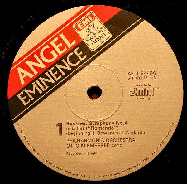 Anton Bruckner - Symphony No. 4 In E Flat ("Romantic") | Near Mint (NM) Near Mint (NM)