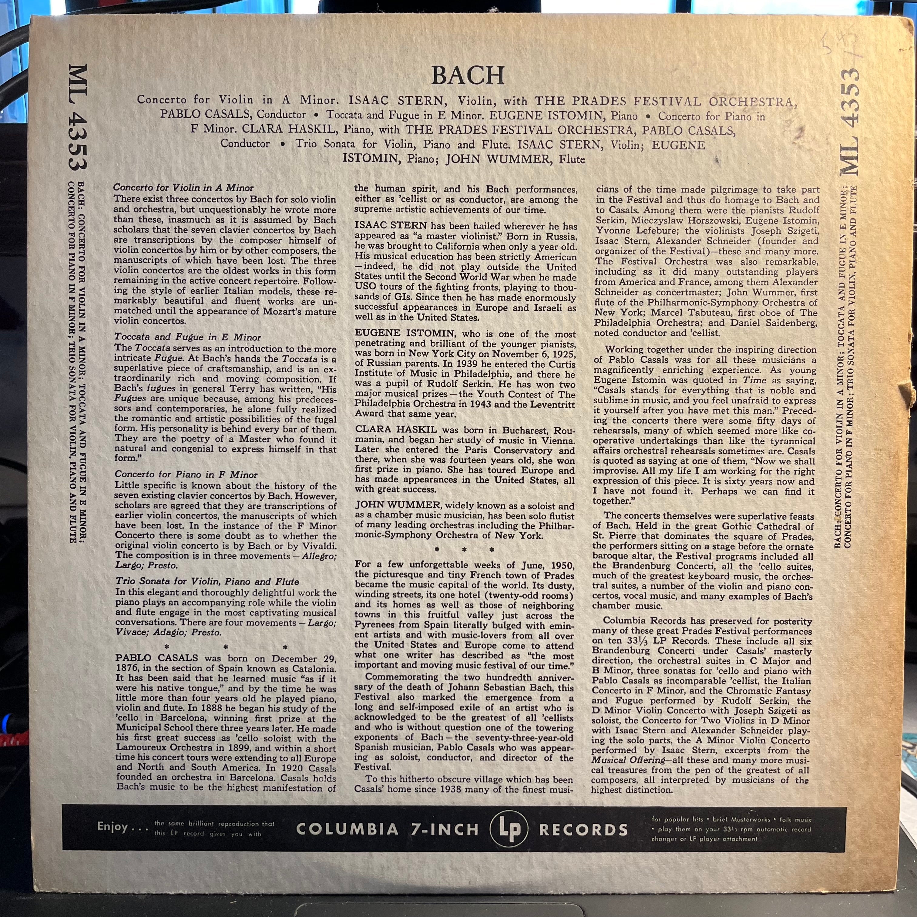Johann Sebastian Bach - Prades Festival Vol. 9 | Near Mint (NM) Near Mint (NM)