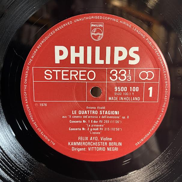 Antonio Vivaldi - Die Vier Jahreszeiten = Le Quattro Stagioni (VINYL) | Near Mint (NM or M-) Excellent (EX)