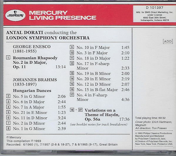 Dorati Conducts Brahms And Enesco (CD) | Near Mint (NM) Near Mint (NM)