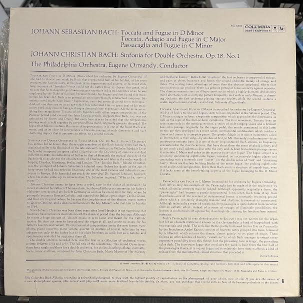 Eugene Ormandy - Bach By Ormandy (VINYL) | Near Mint (NM or M-)