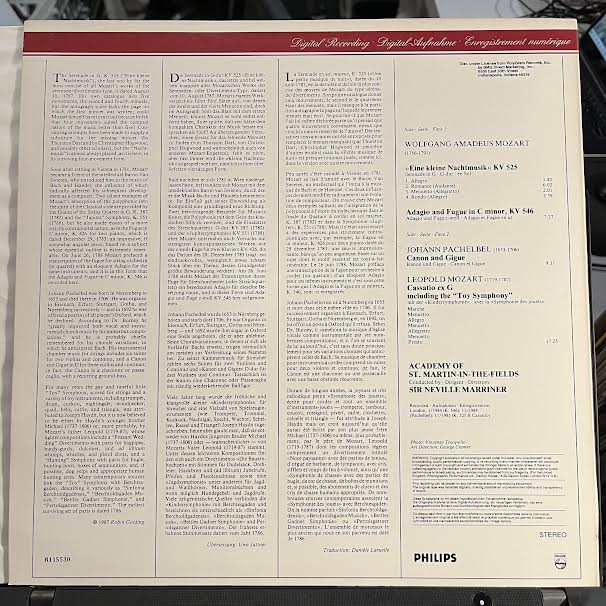 Eine Kleine Nachtmusik, Canon, Toy Symphony (VINYL) | Near Mint (NM or M-) Excellent (EX)
