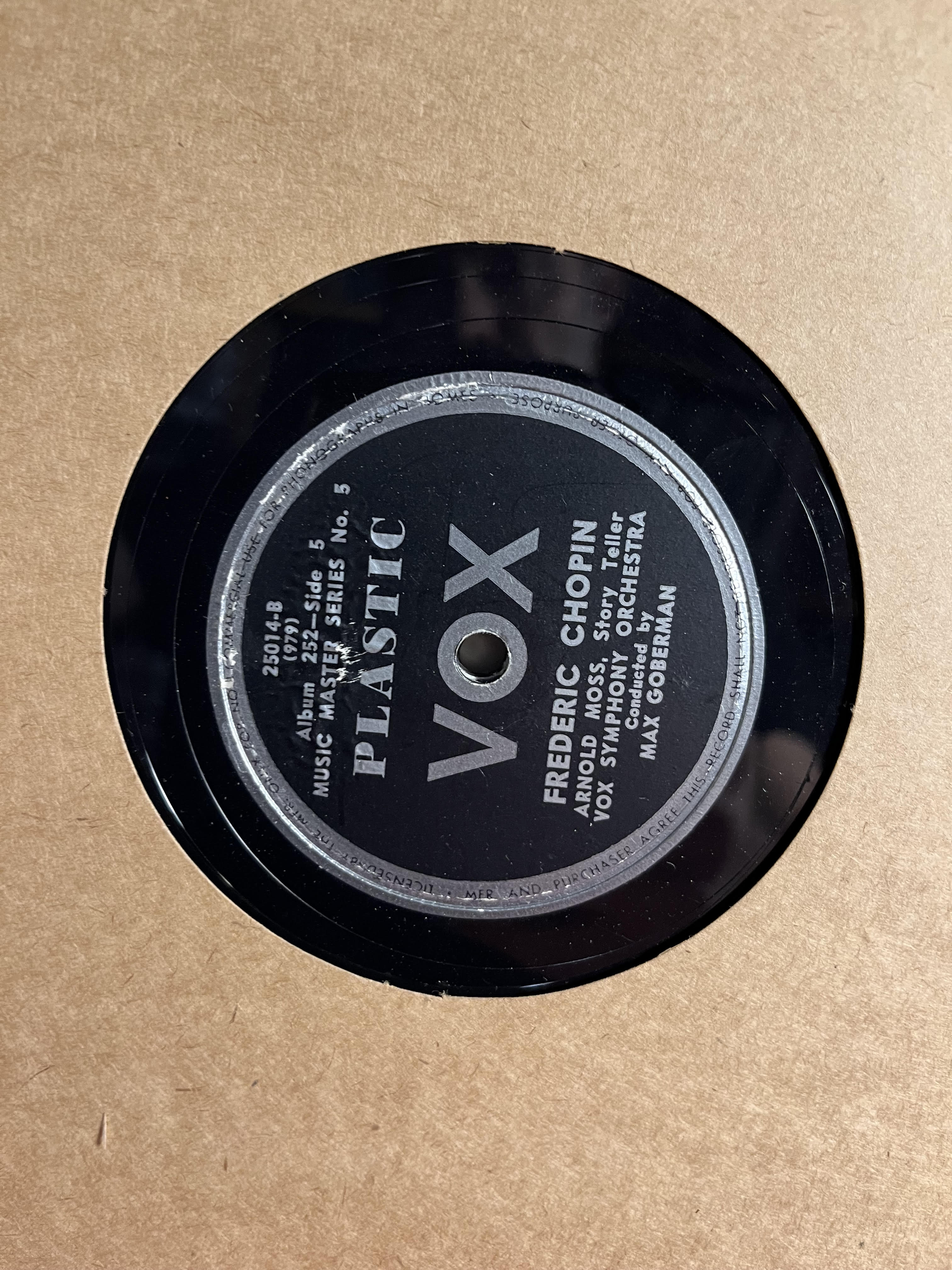 VOX Symphony Orchestra - Frederic Chopin His Story And His Music *3X10" 78RPM* | Very Good Plus (VG+) Very Good Plus (VG+)