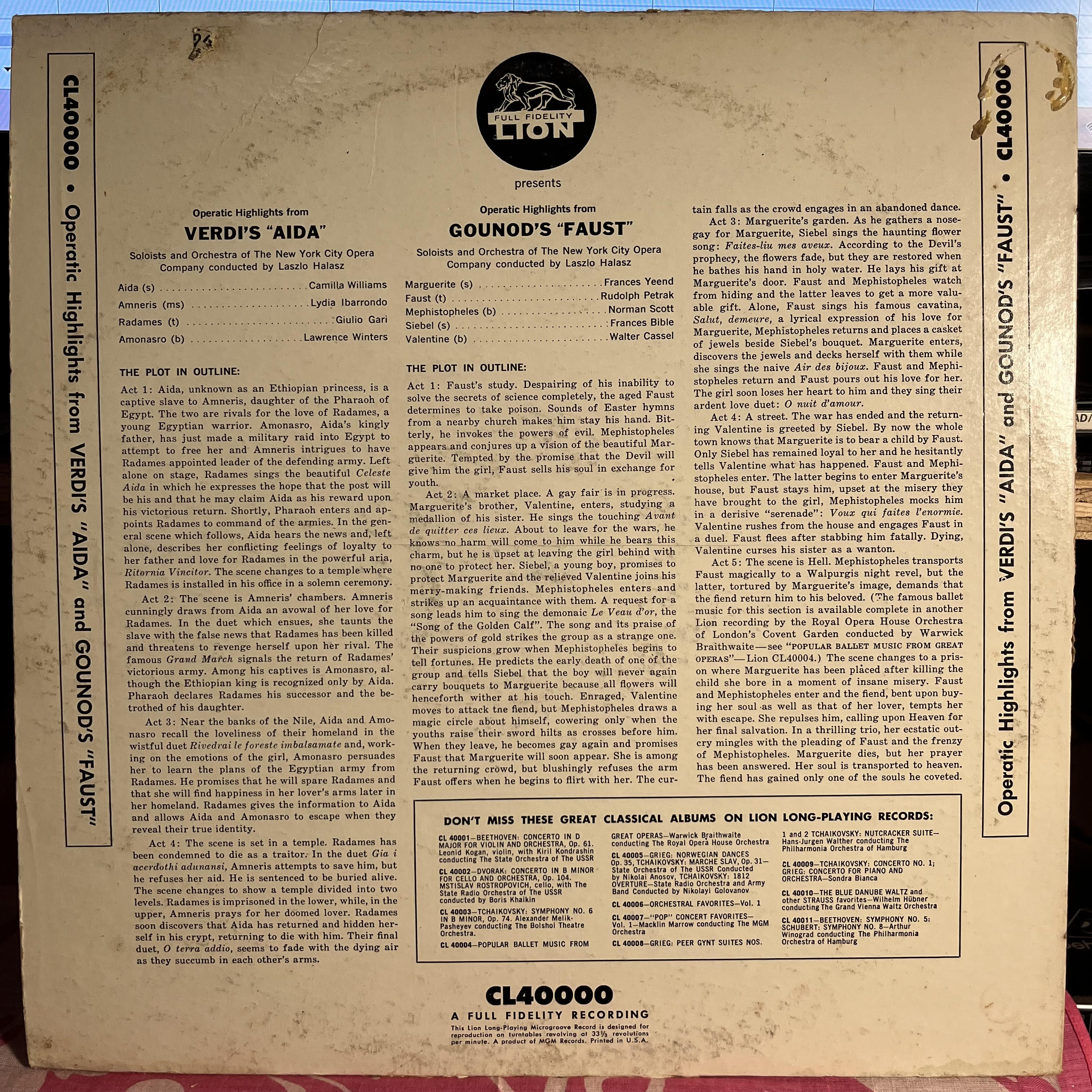 Aida / Faust | Very Good (VG) Very Good (VG)