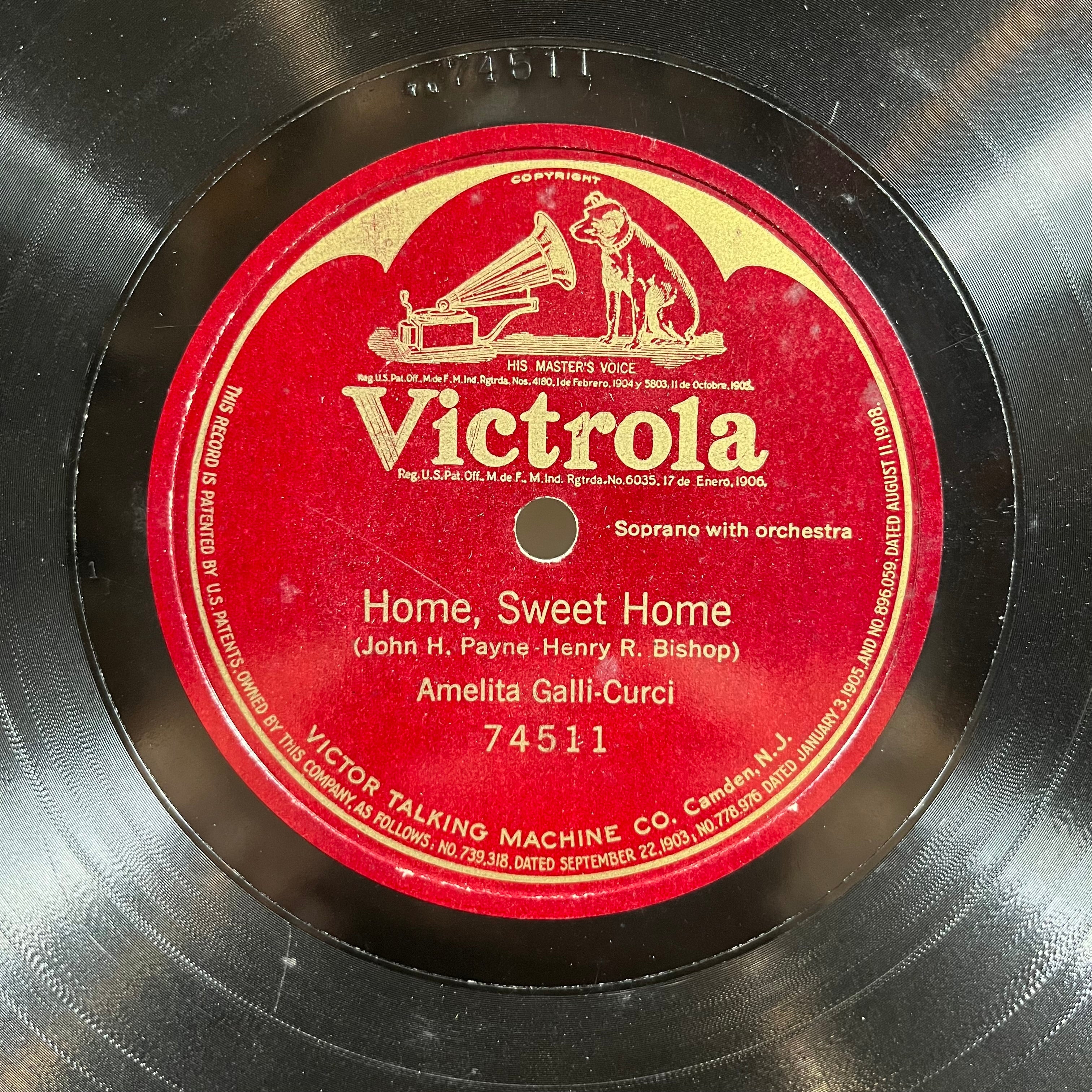 Amelita Galli-Curci - Home, Sweet Home (78RPM 12" VINYL) | Very Good (VG) Generic