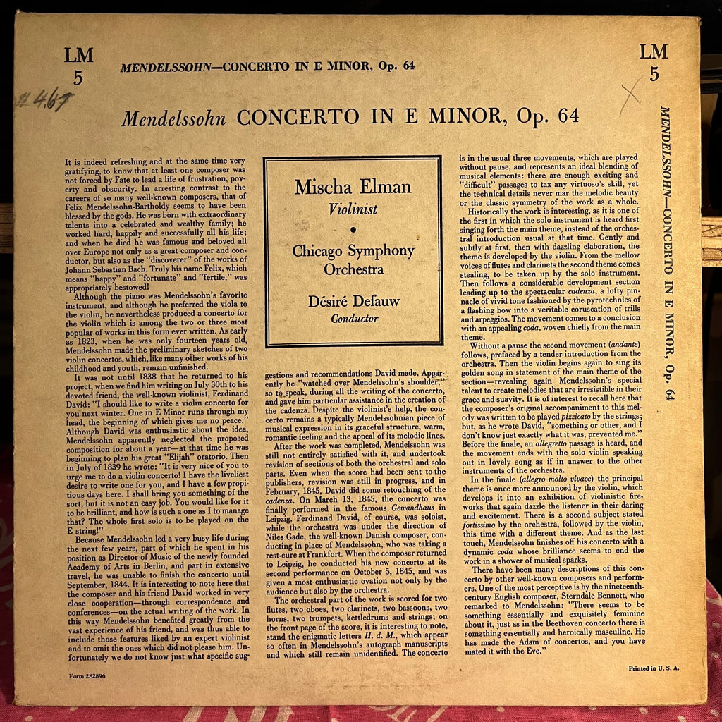 Concerto In E Minor Op. 64 10" | Very Good (VG) Very Good Plus (VG+)