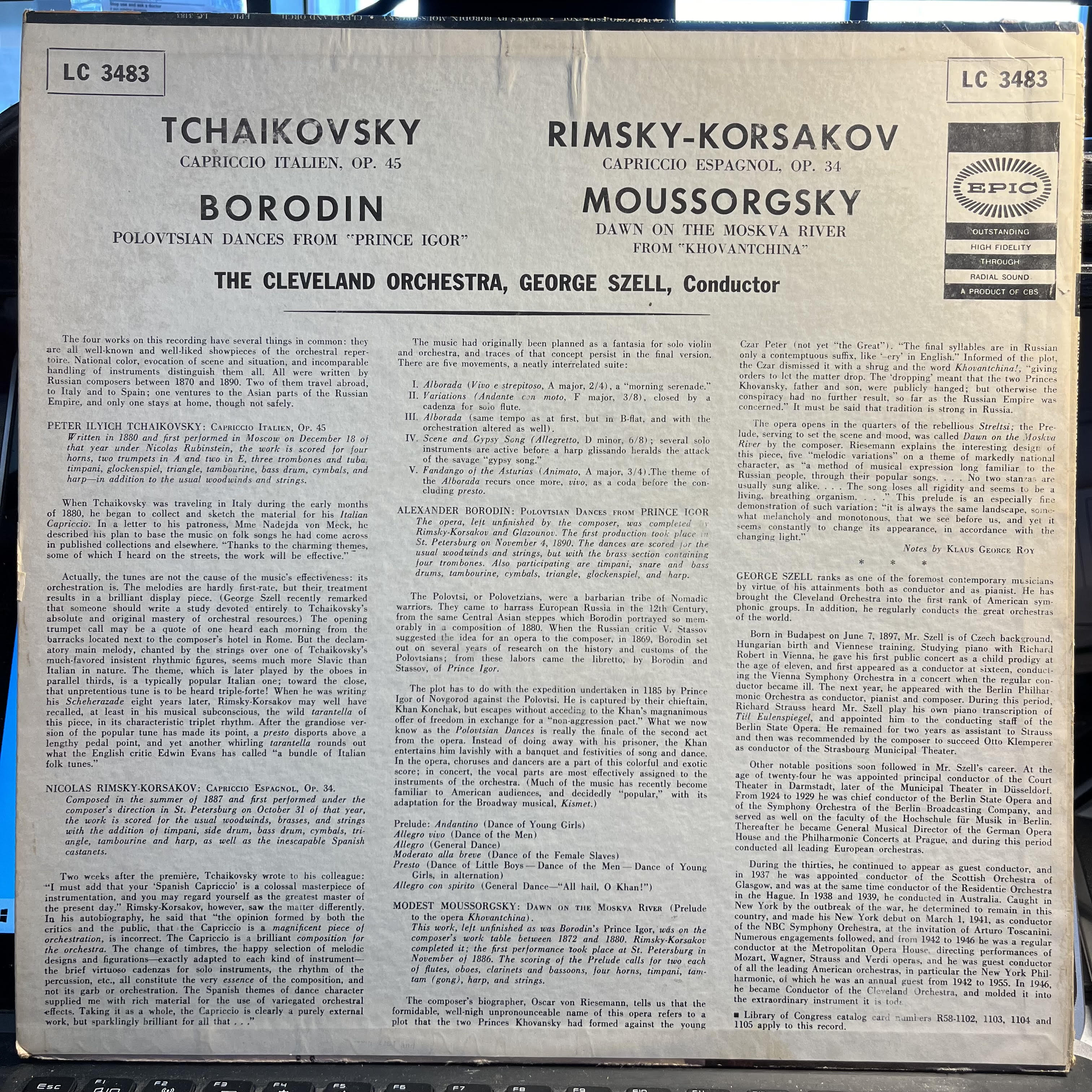 Szell Conducts Russian Music *MONO/PROMO* | Very Good (VG) Very Good (VG)