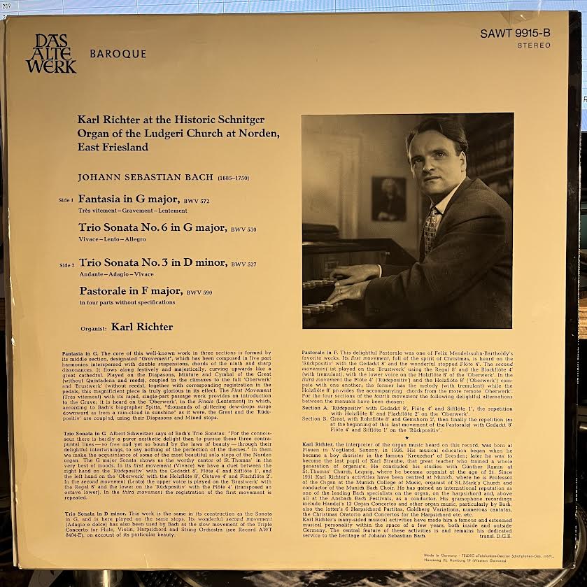 Johann Sebastian Bach - The Historic Schnitger Organ Of The Ludgeri Church | Near Mint (NM) Near Mint (NM)