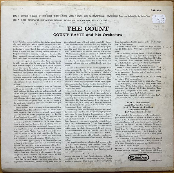 Count Basie Orchestra - The Count | Very Good Plus (VG+) Very Good (VG)