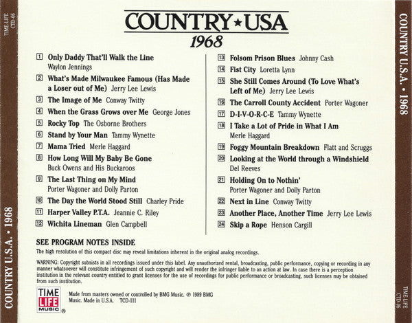 Country USA 1968 (CD) | Mint (M) Mint (M)