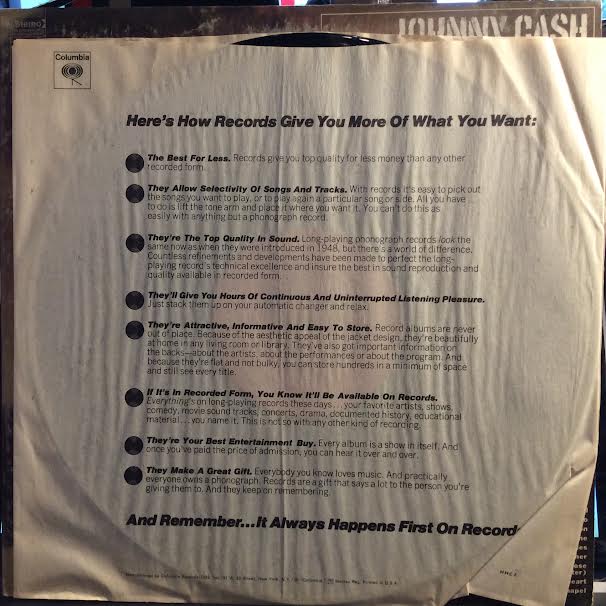Johnny Cash - At Folsom Prison (VINYL) | Excellent+ (EX+) Very Good (VG)