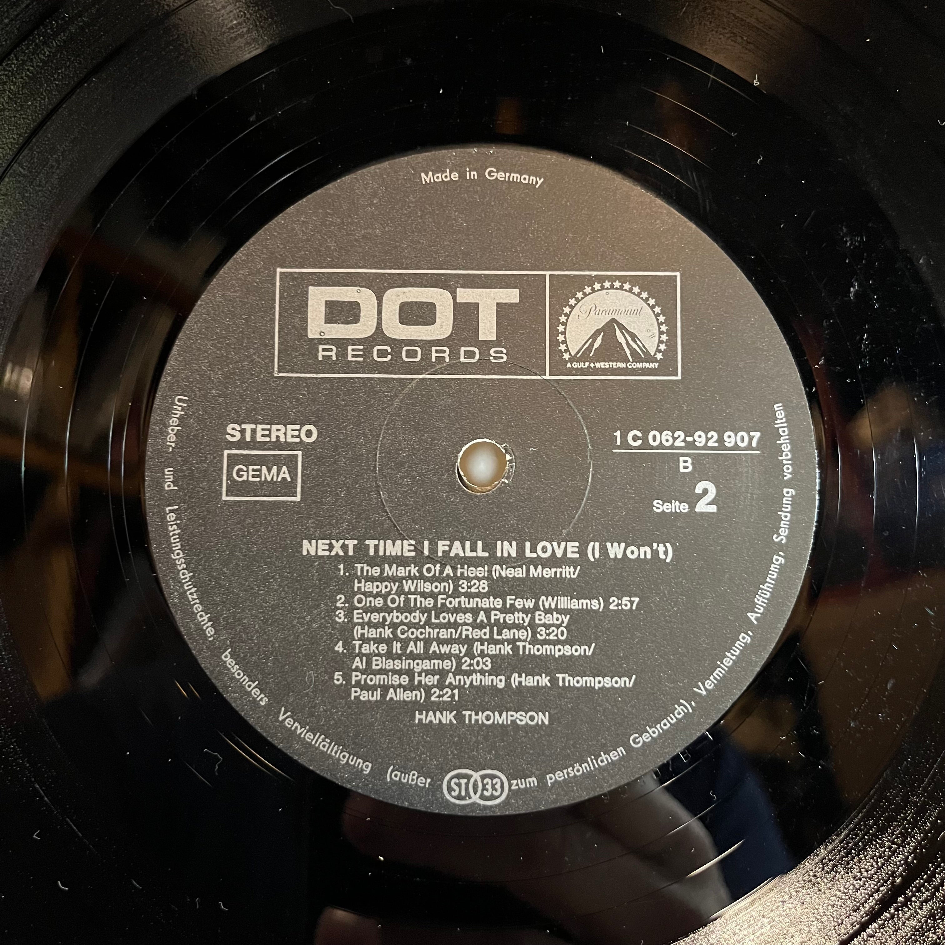 Next Time I Fall In Love (I Won't) (GERMAN VINYL) | Excellent+ (EX+) Near Mint (NM)