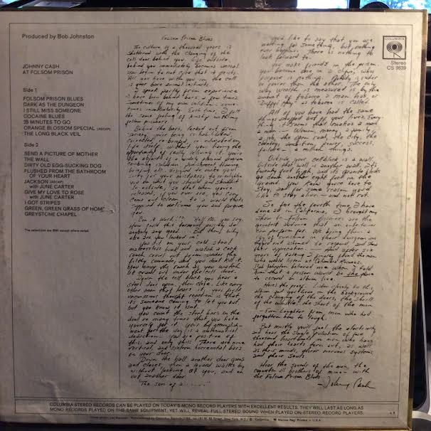 Johnny Cash - At Folsom Prison (VINYL) | Excellent+ (EX+) Very Good (VG)