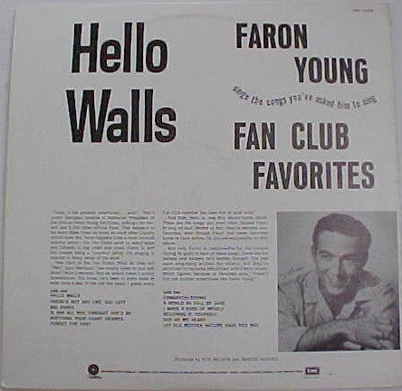 Faron Young - Hello Walls Fan Club Favorites (VINYL) | Excellent (EX) Excellent (EX)