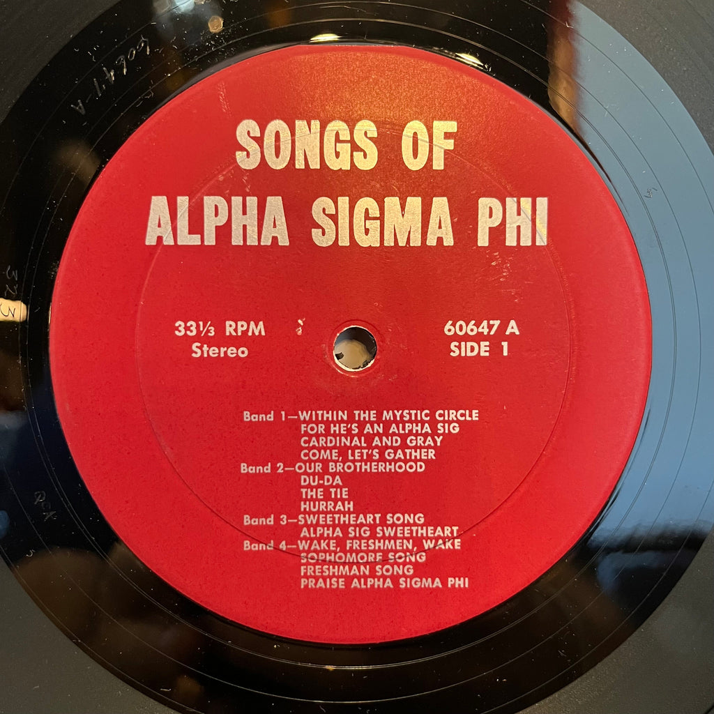 Songs Of Alpha Sigma Phi | Excellent (EX) Very Good Plus (VG+)