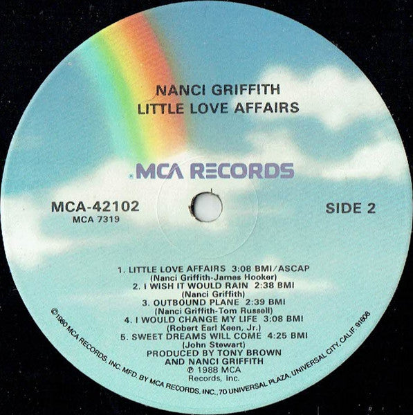 Nanci Griffith - Little Love Affairs | Excellent (EX) Near Mint (NM)