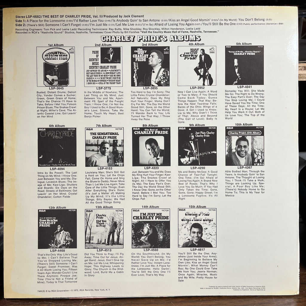 Charley Pride - The Best Of Charley Pride Vol. II (GERMAN VINYL) | Near Mint- (NM-)