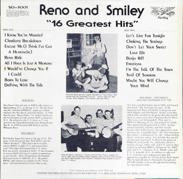 Reno And Smiley - 16 Greatest Hits (VINYL) | Near Mint (NM) Near Mint (NM)