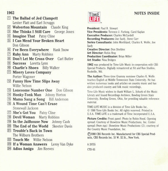 Various - Country USA 1962 (CD) | Near Mint (NM) Near Mint (NM)